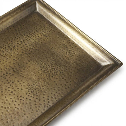 Distressed Tray Table, Transitional Metal Side Table for the Living Room, Brown