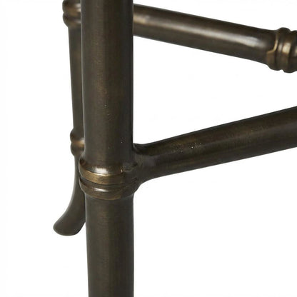 Distressed Tray Table, Transitional Metal Side Table for the Living Room, Brown
