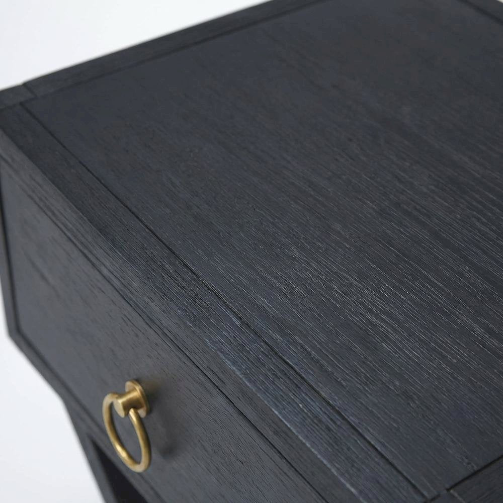 End Table with Drawer, Modern Distressed Accent Side Table for Living Room