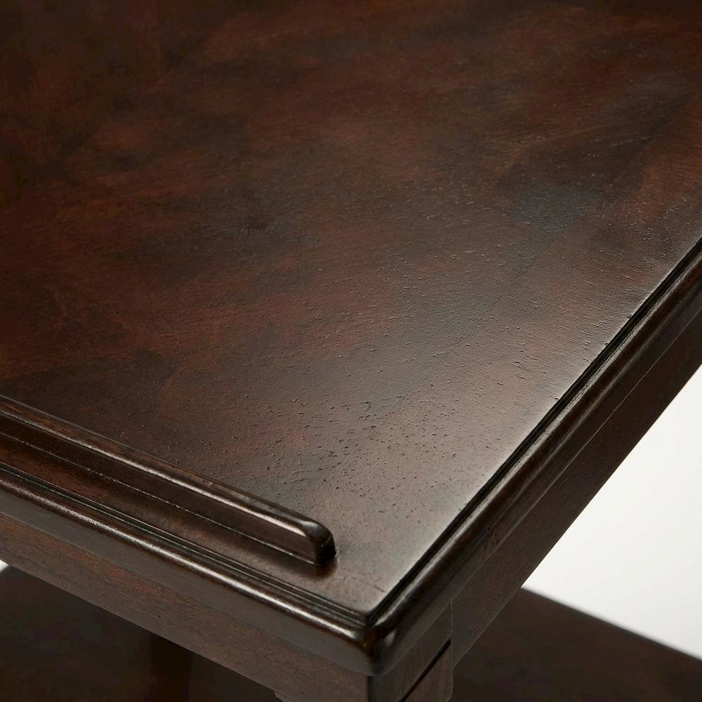 Traditional Library Stand with Storage for Home Office, Cherry, Cherry