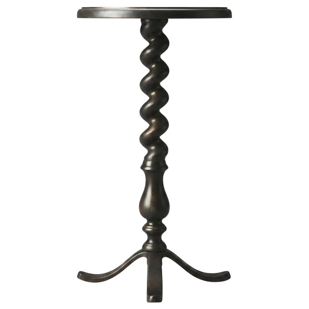 Twisted Rope Round Side Table, Transitional Accent End Table for Living Room