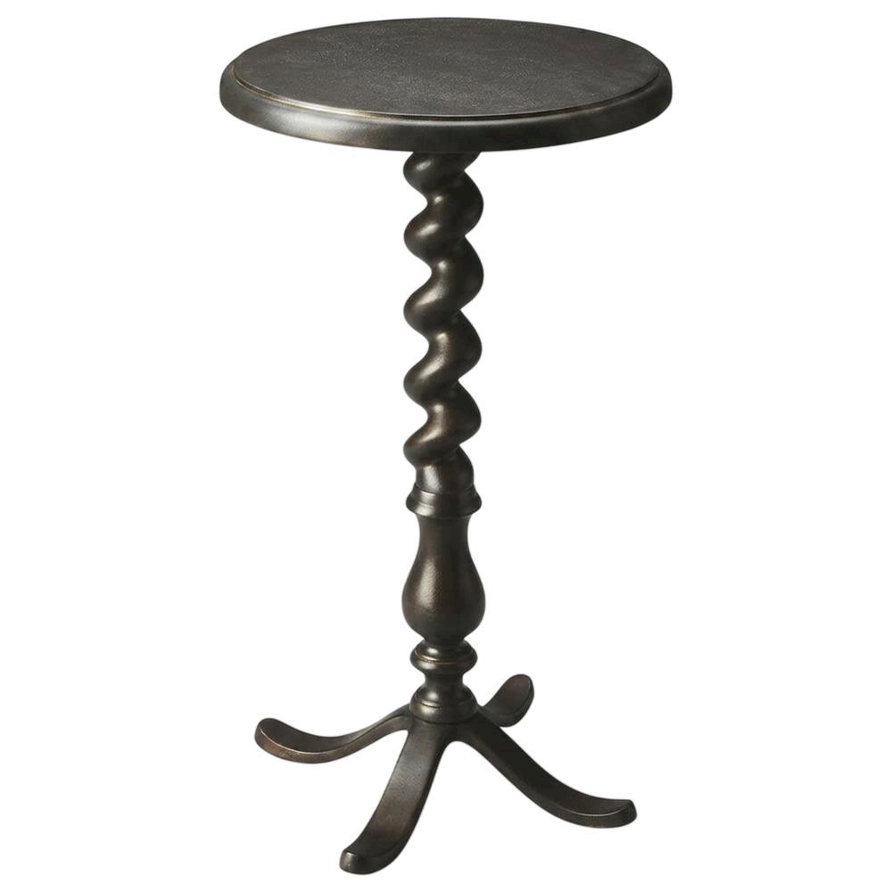 Twisted Rope Round Side Table, Transitional Accent End Table for Living Room