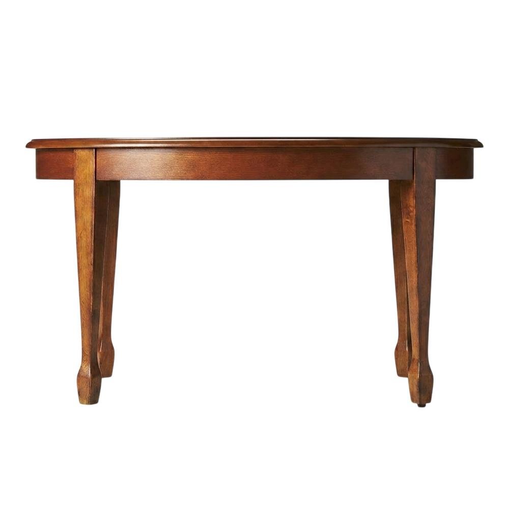 Oval Wood Coffee Table, Traditional Distressed Cocktail Table, Olive Ash