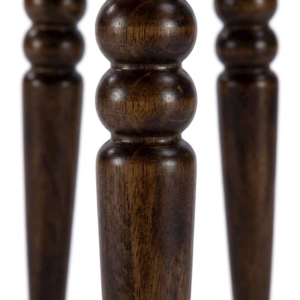 Round Wood Side Table – Small Round Nightstand in Brown Mango Finish