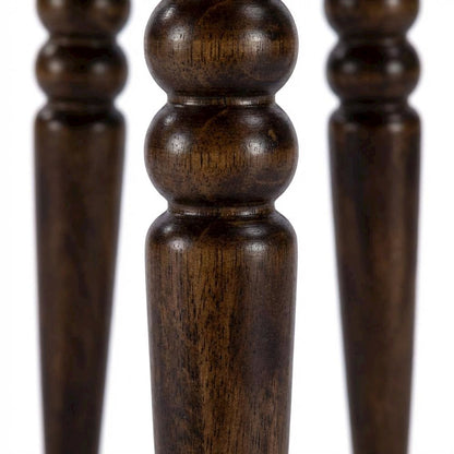 Round Wood Side Table – Small Round Nightstand in Brown Mango Finish