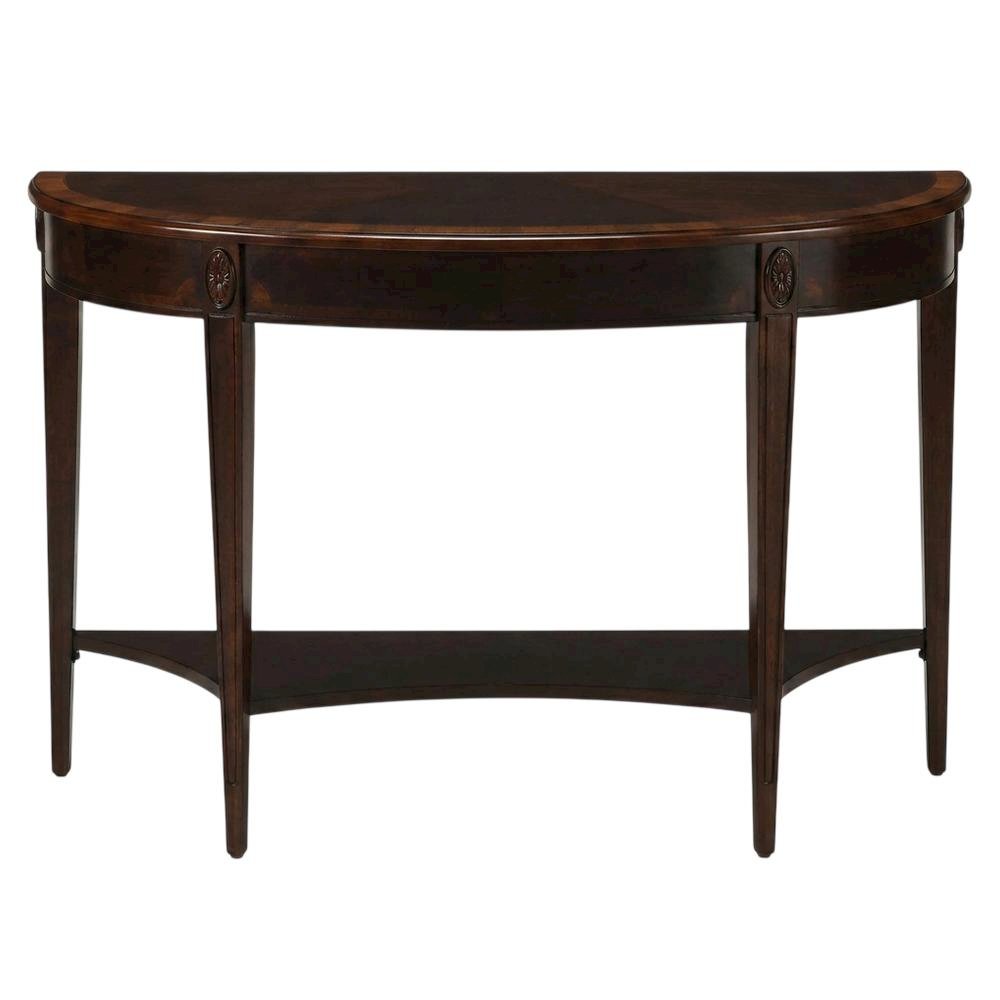 Demilune Console Table, Traditional Sofa Table for Entryway or Hallway