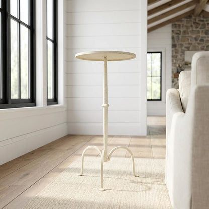 Round Pedestal End Table, Transitional Accent Side Table for Living Room