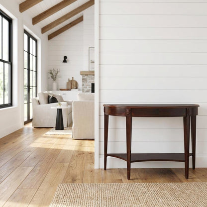 Demilune Console Table, Traditional Sofa Table for Entryway or Hallway