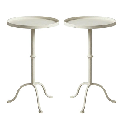 Round Pedestal End Table, Transitional Accent Side Table for Living Room