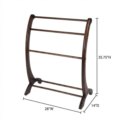 Wooden Blanket Stand, Transitional Quilt Rack for Bedroom and Living Room