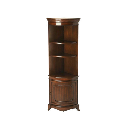 Quarter Round Corner Cabinet with Adjustable Shelf, Storage Cabinet, Cherry