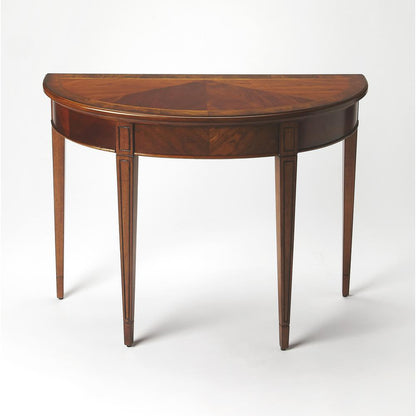 Hampton 36" Demilune Console Table, Medium Brown