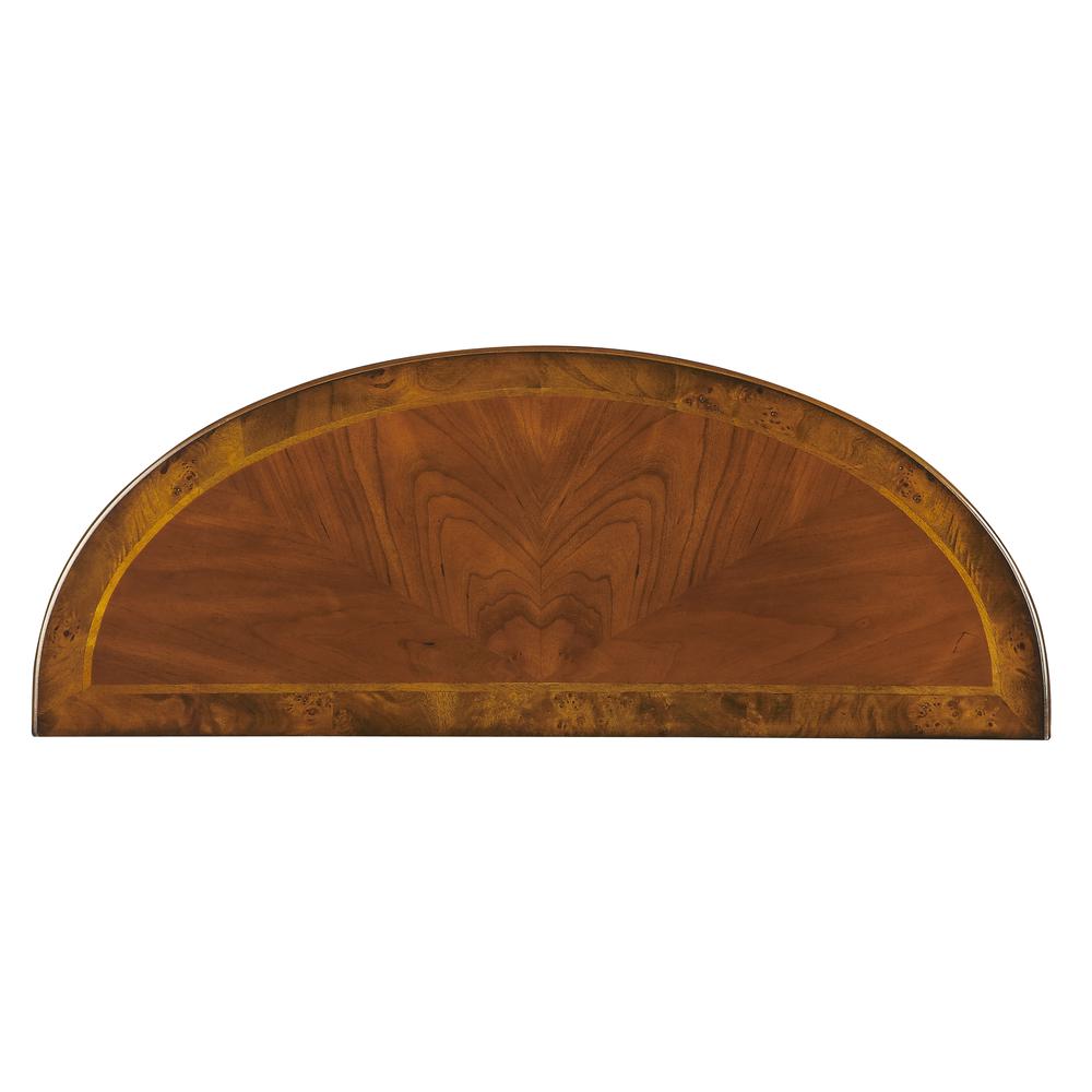 Hampton 36" Demilune Console Table, Medium Brown