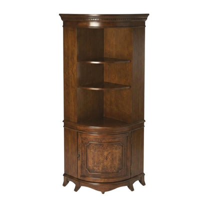 Quarter Round Corner Cabinet with Adjustable Shelf, Storage Cabinet, Olive Ash