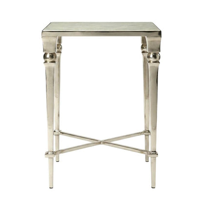 Square End Table with Marble Top, Modern Accent Side Table for Living Room