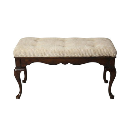 Traditional Upholstered Bench with Wood Frame, Accent Seat for Entryway