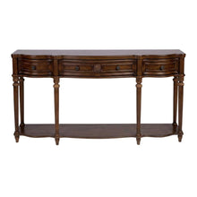 3-Drawer Console Table, Traditional Wood Sofa Table, Vintage Oak