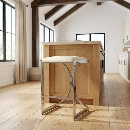 Pedestal Counter Stool with Footrest, Modern Contemporary Dining Room Chair