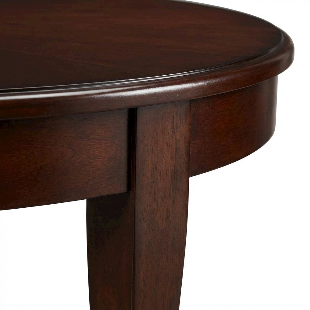 Oval Wood Cocktail Coffee Table, Traditional Accent Table for Living Room,Cherry