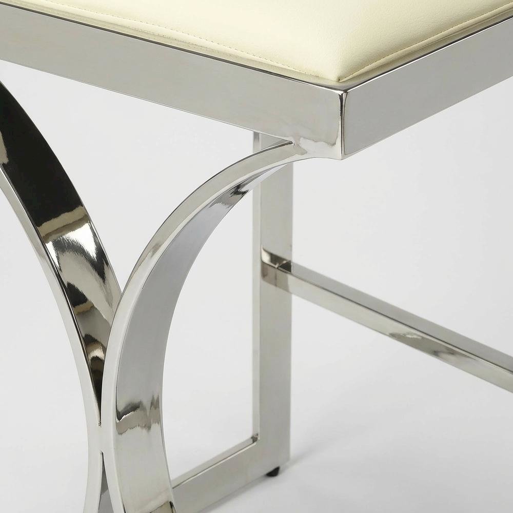 Pedestal Counter Stool with Footrest, Modern Contemporary Dining Room Chair