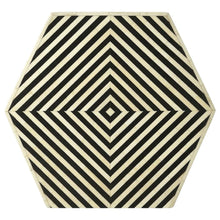 Geometric Square Side Table, Modern Bone Inlay Accent Table for Living Room