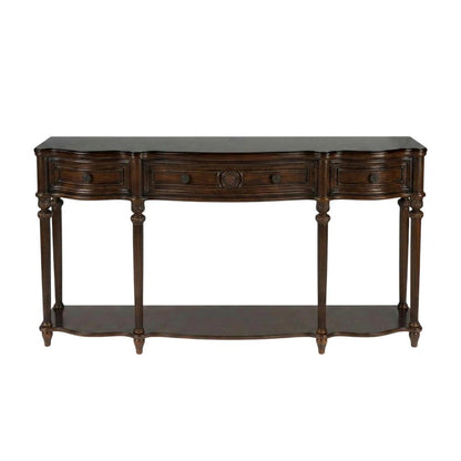 Console Sofa Table with 3 Drawers, Traditional Style for Entryway Room, Cherry