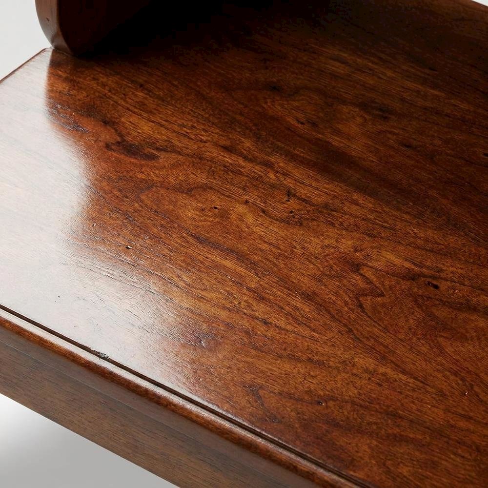 Acacia Veneer Bed Step Stool with Distressed Finish, 500 lb Capacity