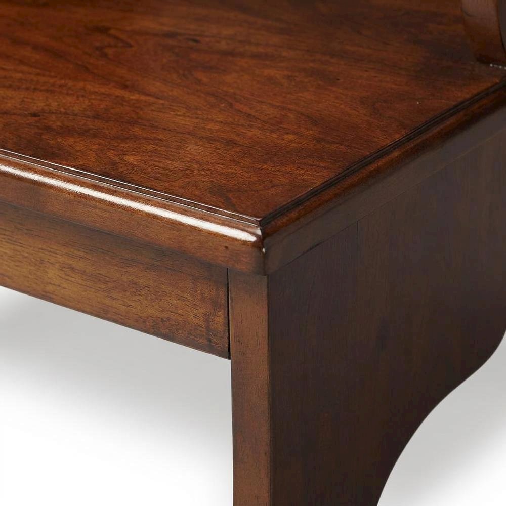 Acacia Veneer Bed Step Stool with Distressed Finish, 500 lb Capacity
