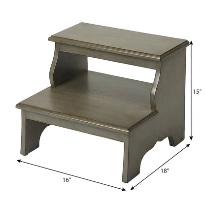 Kiln-Dried Acacia Wood Step Stool with Distressed Finish, 500 lb