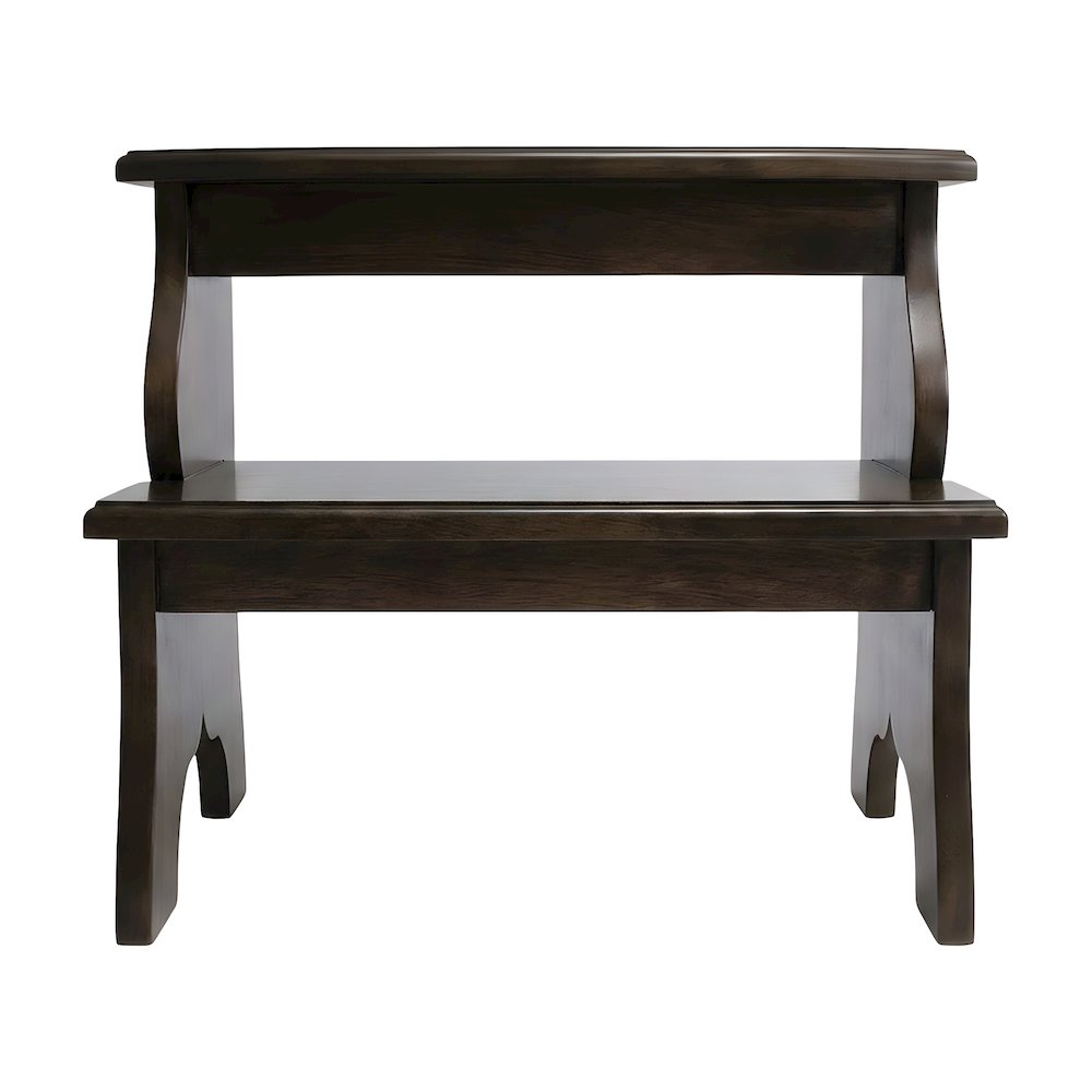 Acacia Wood Step Stool with Distressed Finish and 500 lb Capacity for Entryway
