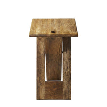 Square Folding Side Table, Transitional Wood Accent Table for Living Room, Brown