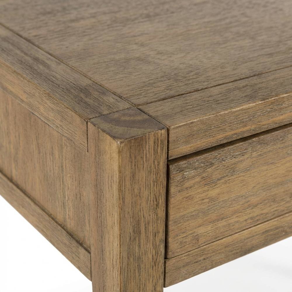 Light Brown Wooden Office Desk With 2 Drawers And Transitional Style