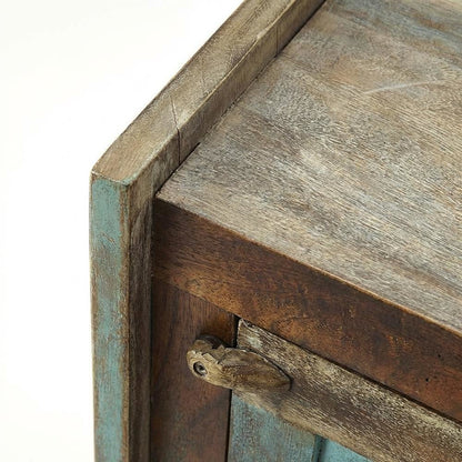 Coastal Distressed Wood Storage Cabinet, Accent Cabinet for Living Room