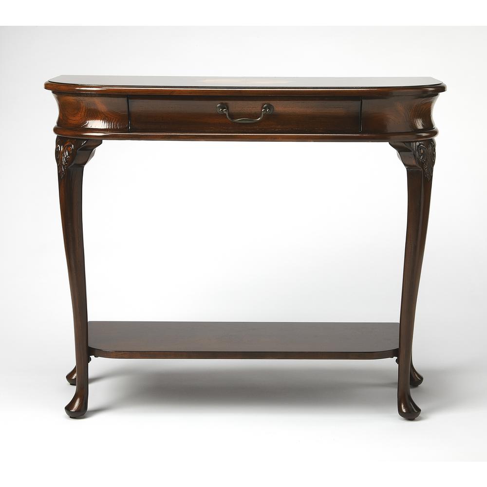 Dark Brown Console Table for Living Room - Narrow Entryway or Sofa Table