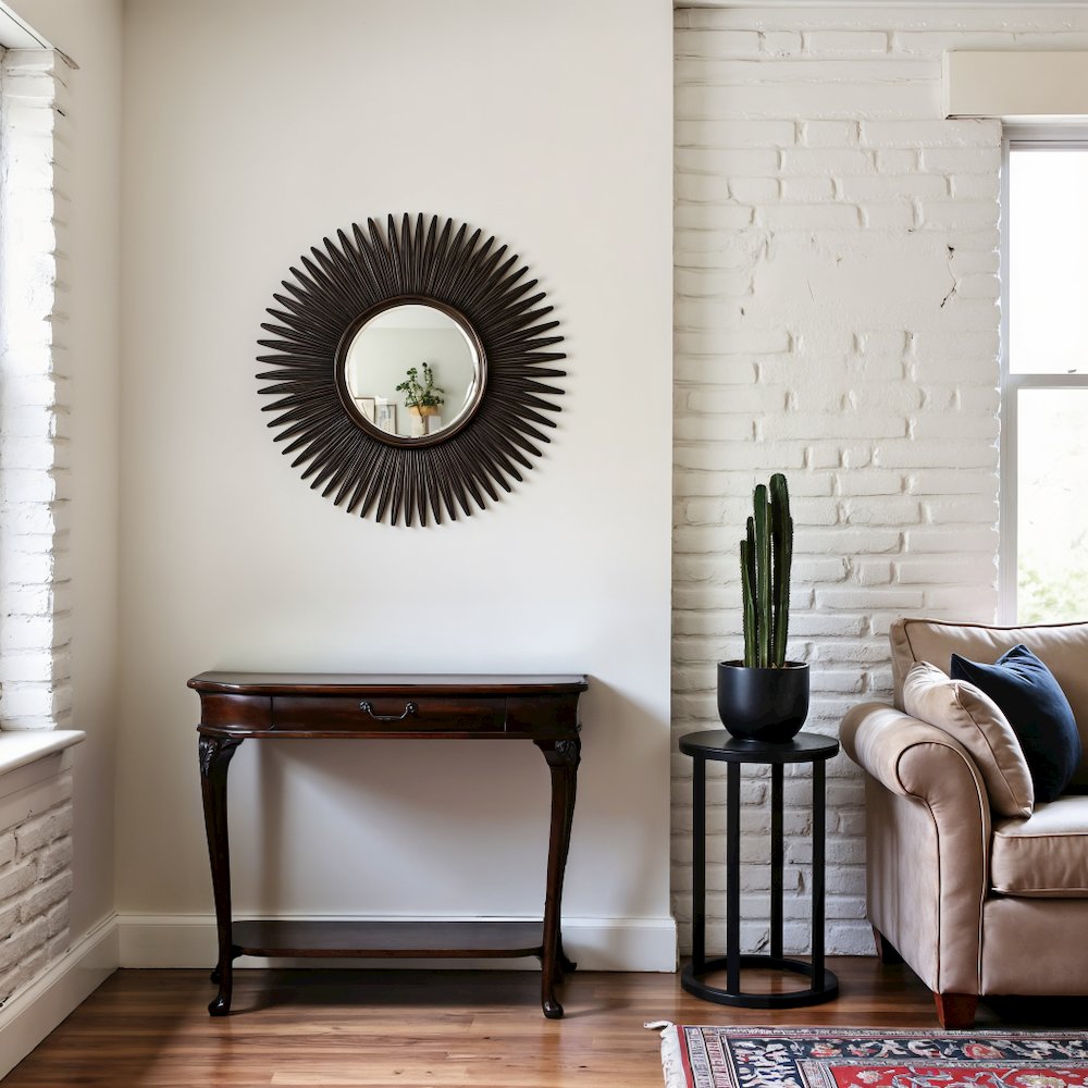 Dark Brown Console Table for Living Room - Narrow Entryway or Sofa Table