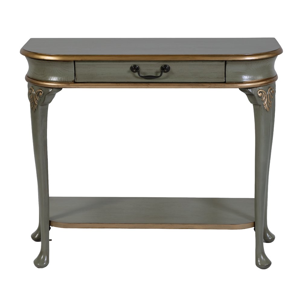 Ridgeland 36 in. W Wood 1 Drawer Console Table,Lower Open Shelf, Pastel Green