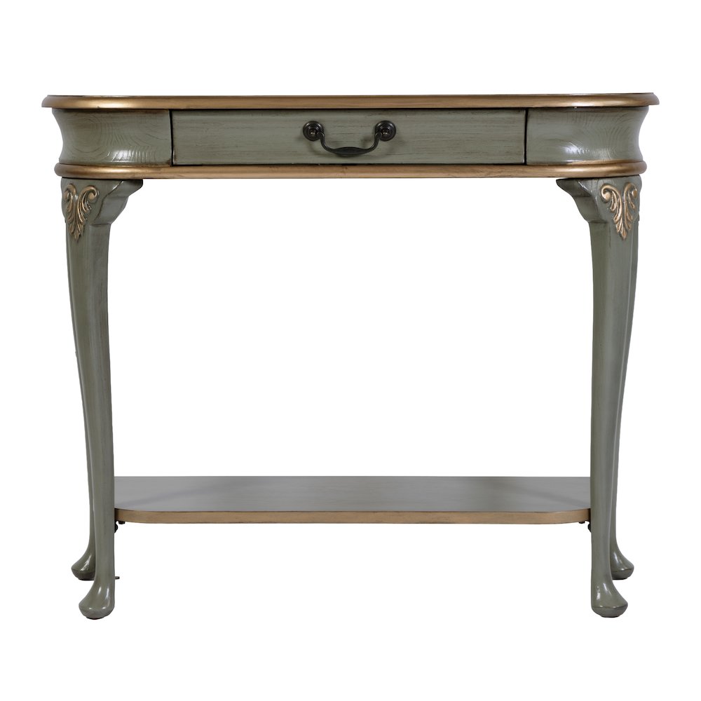 Ridgeland 36 in. W Wood 1 Drawer Console Table,Lower Open Shelf, Pastel Green