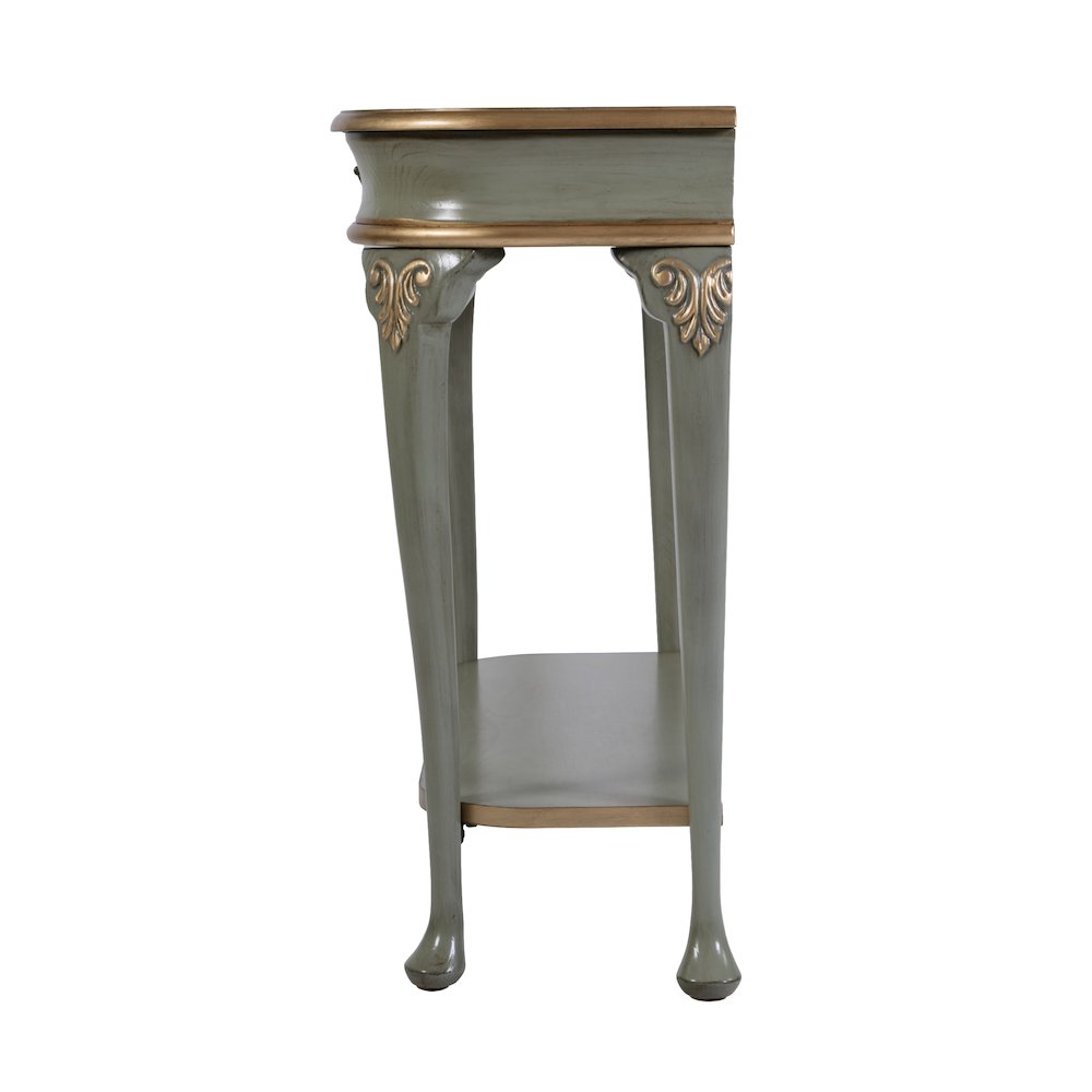 Ridgeland 36 in. W Wood 1 Drawer Console Table,Lower Open Shelf, Pastel Green