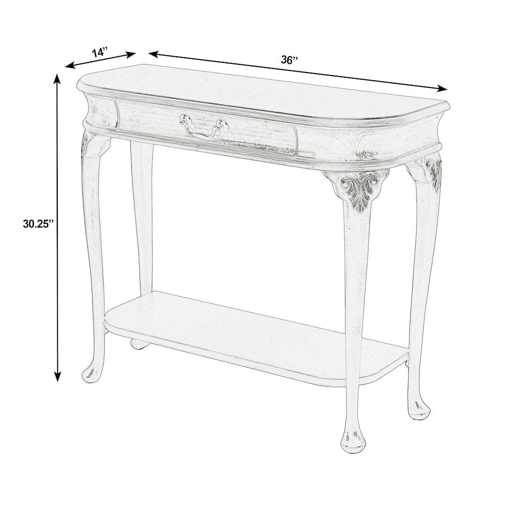 Ridgeland 36 in. W Wood 1 Drawer Console Table,Lower Open Shelf, Pastel Green