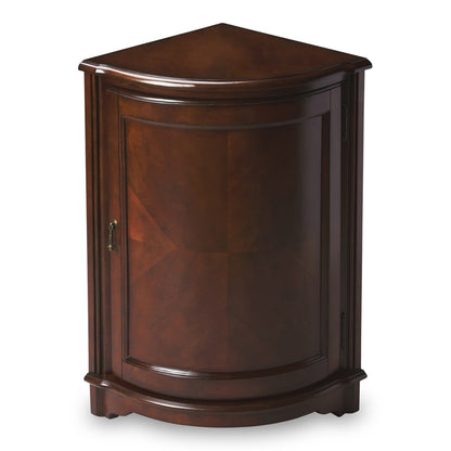 Dark Brown Corner Storage Cabinet with Doors for Compact Home Spaces