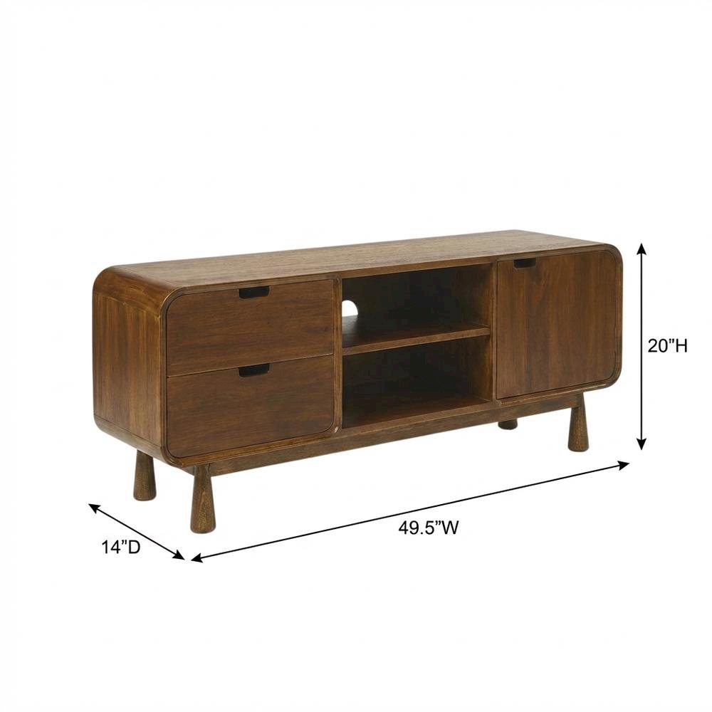 Mid-Century TV Stand with Drawers, Modern Entertainment Console for Living Room