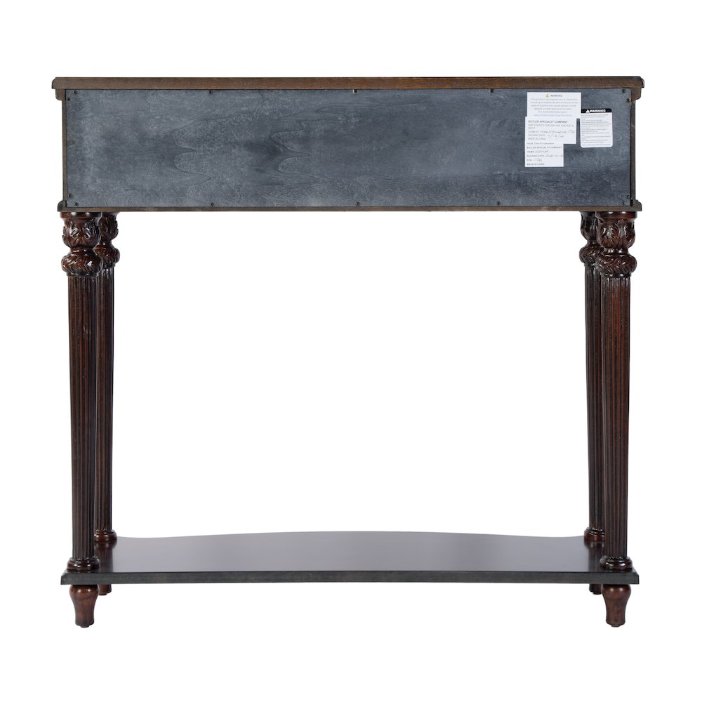 Alexander 37 in. W Wood 1 Drawer Console Table, Dark Brown