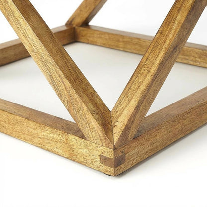 Square End Table with Marble Top, Modern Accent Side Table for Living Room