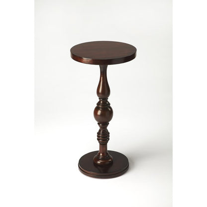 Camilla Pedestal Side Table, Dark Brown
