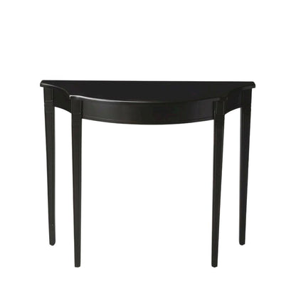 Demilune Console Table with Distressed Finish, Transitional Entryway Sofa Table