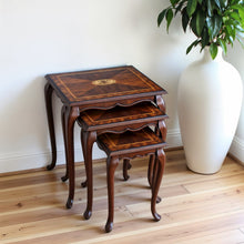 Medium Brown Nesting Side Tables Set of 3 for Living Room