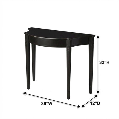 Demilune Console Table with Distressed Finish, Transitional Entryway Sofa Table