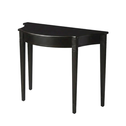 Demilune Console Table with Distressed Finish, Transitional Entryway Sofa Table