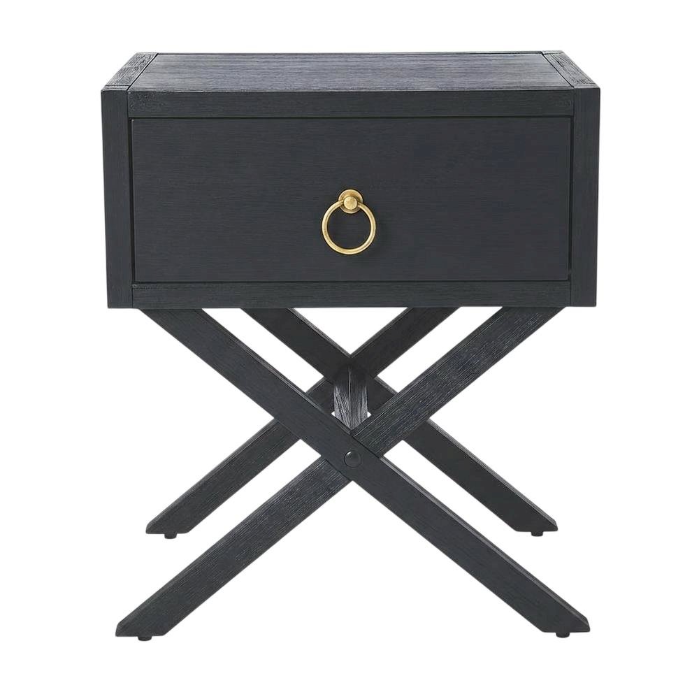 End Table with Drawer, Modern Distressed Accent Side Table for Living Room