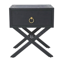 End Table with Drawer, Modern Distressed Accent Side Table for Living Room